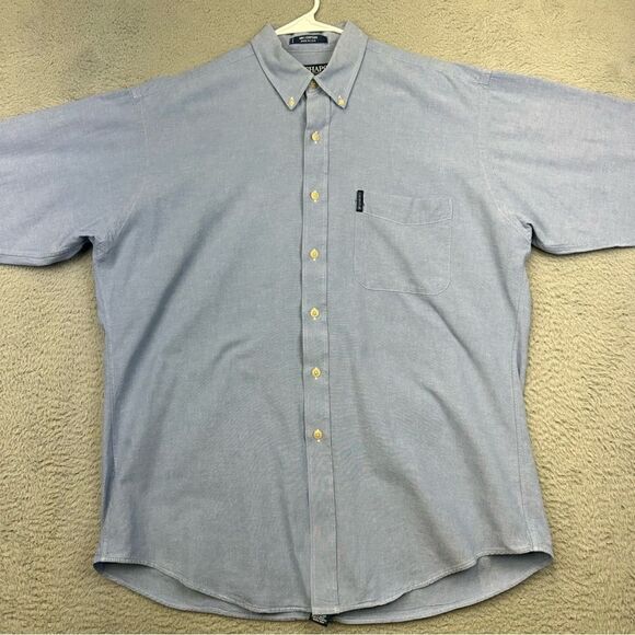 Vintage Chaps Ralph Lauren Shirt Mens Large Blue Cotton Button Business USA Made - Picture 2 of 13